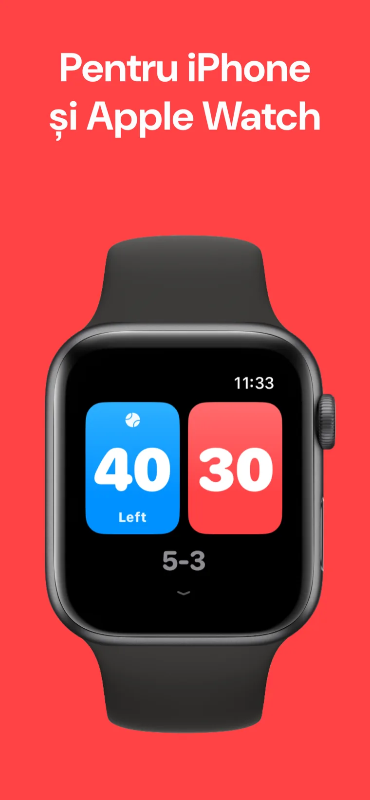 Pentru iPhone și Apple Watch — Padel Scor pe Apple Watch cu Meci rapid, Personalizează meciul și Istoric